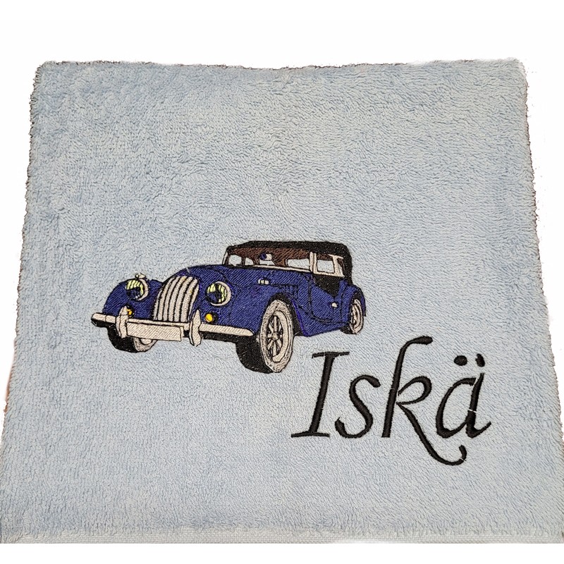 Vanha sininen auto