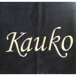 Beige Finlayson Polku kylpypyyhe tekstibrodeerauksella