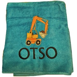 Pistaasivihreä käsipyyhe Kaivuri/Kädet