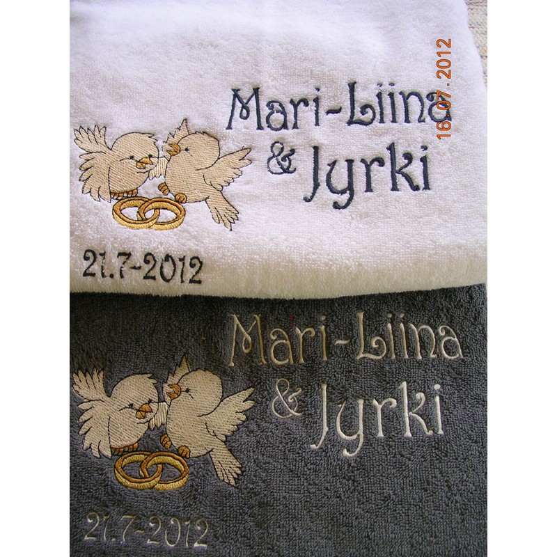 Tiput ja sormukset käsipyyhesetti