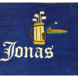 Golfaiheinen brodeerattu pyyhe