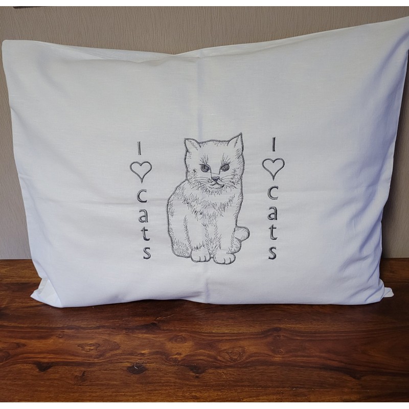 Puuvilltyynyliina Kissa I love cats