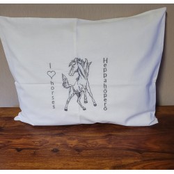Puuvillatyynyliina Heppa I love horses