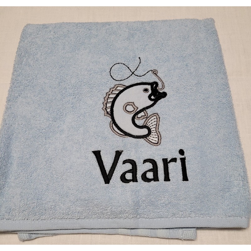 Finlayson sininen käsipyyhe Kala/Vaari