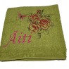 Vihreä käsipyyhe Perhosruusu/Äiti
